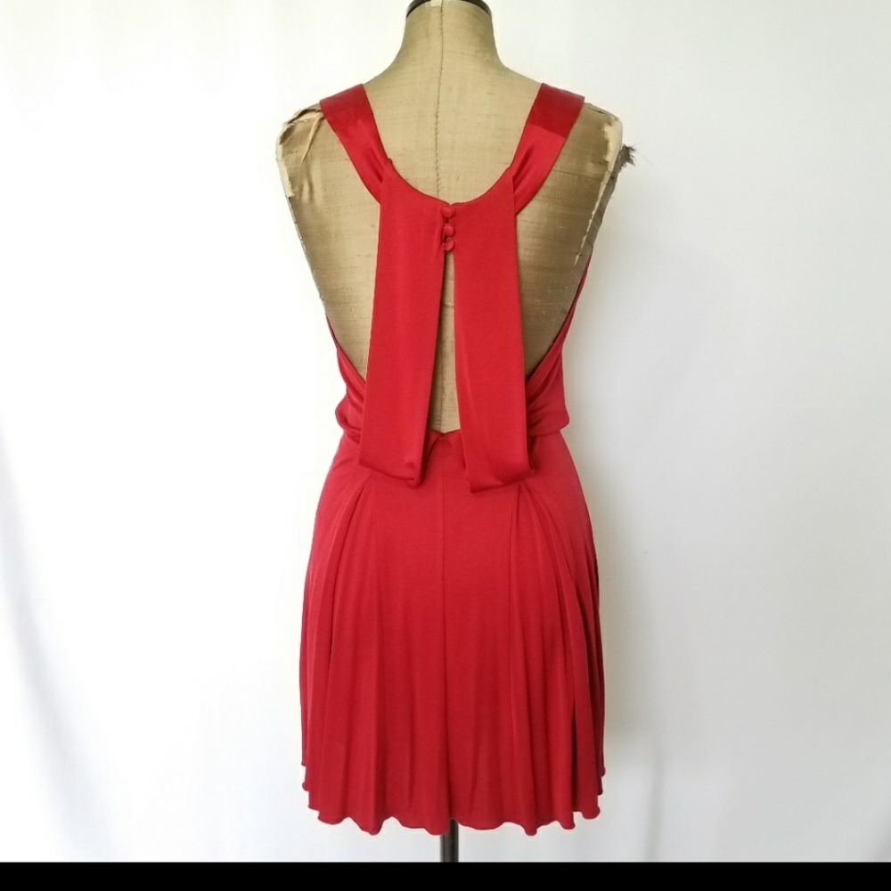 BEBE bright red mini club sexy dress sz XS